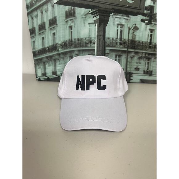 Unbranded Other - NPC Pixel Gamer Baseball Cap, Adjustable Funny Gamer Hat, White